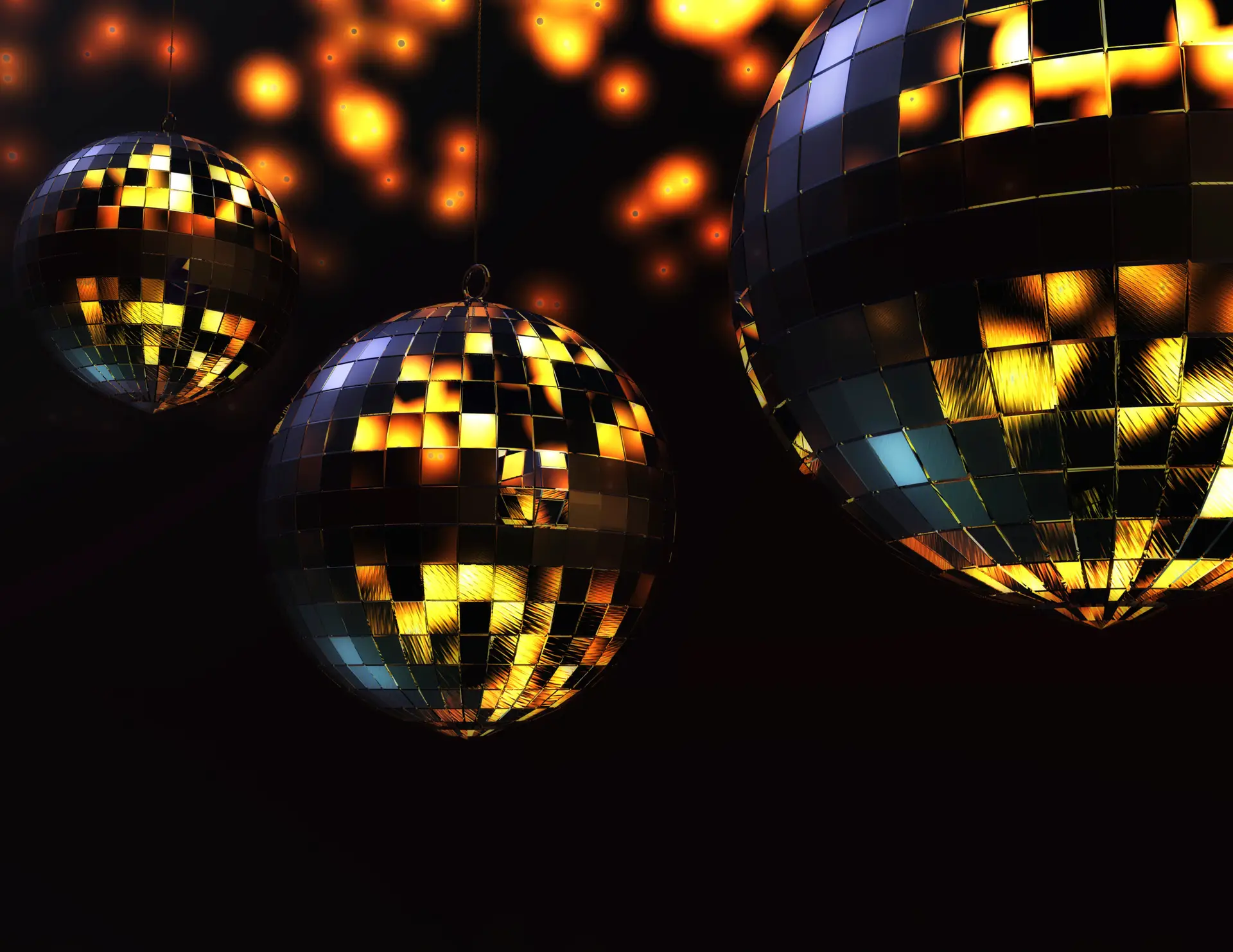 disco balls from a wedding dance