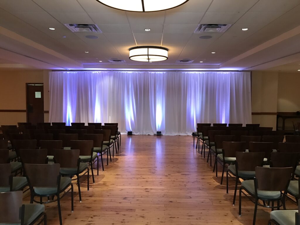Pinstripes Ceremony Backdrop 1